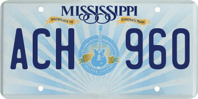 MS license plate ACH960