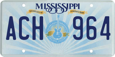 MS license plate ACH964