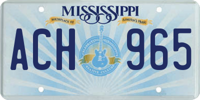 MS license plate ACH965