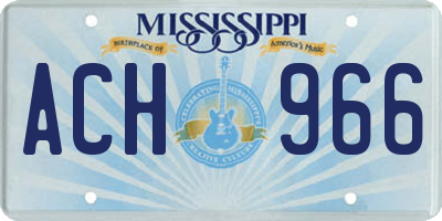MS license plate ACH966