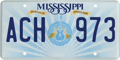 MS license plate ACH973