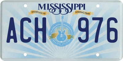 MS license plate ACH976