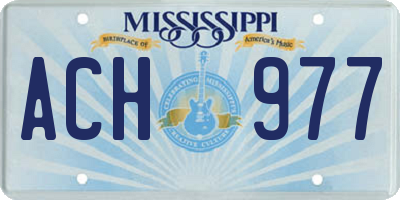 MS license plate ACH977