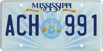 MS license plate ACH991