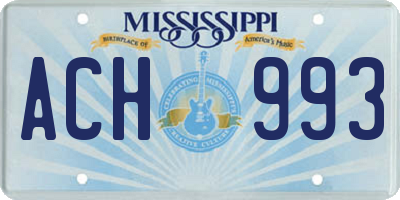 MS license plate ACH993