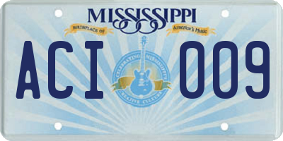 MS license plate ACI009