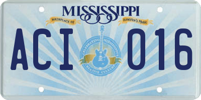 MS license plate ACI016