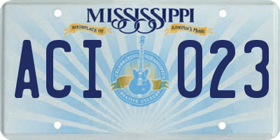 MS license plate ACI023