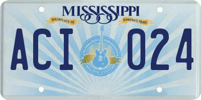MS license plate ACI024