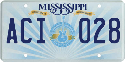 MS license plate ACI028