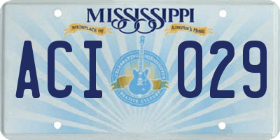 MS license plate ACI029