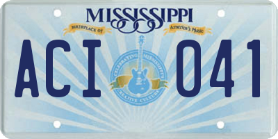 MS license plate ACI041