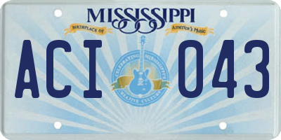 MS license plate ACI043