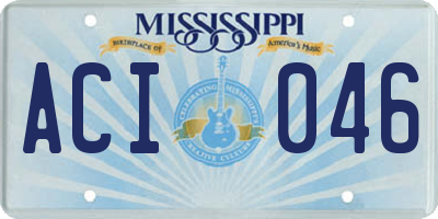 MS license plate ACI046