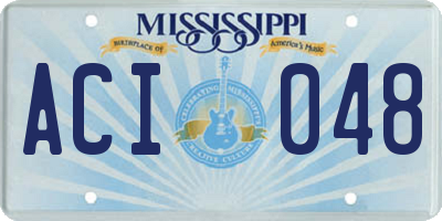 MS license plate ACI048