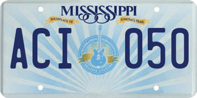 MS license plate ACI050