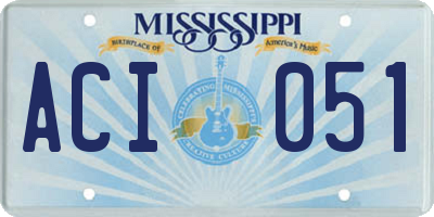 MS license plate ACI051