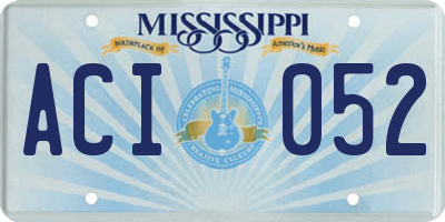 MS license plate ACI052