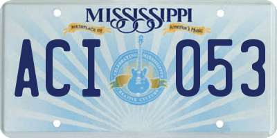 MS license plate ACI053