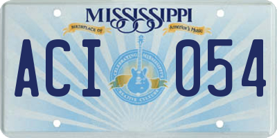 MS license plate ACI054
