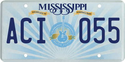 MS license plate ACI055