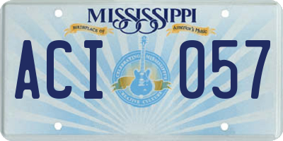 MS license plate ACI057