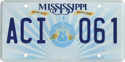 MS license plate ACI061