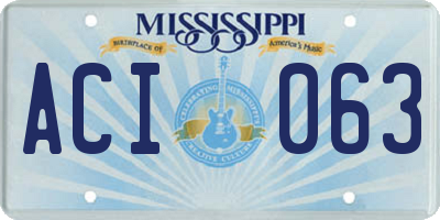 MS license plate ACI063