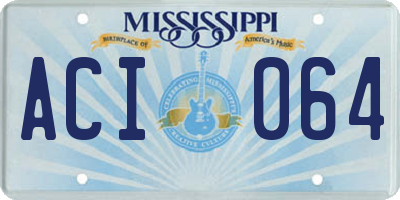 MS license plate ACI064