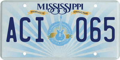 MS license plate ACI065