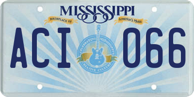 MS license plate ACI066