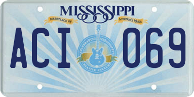 MS license plate ACI069