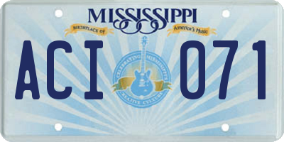 MS license plate ACI071