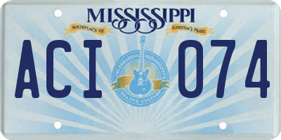 MS license plate ACI074