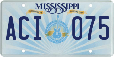 MS license plate ACI075