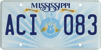 MS license plate ACI083