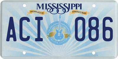MS license plate ACI086