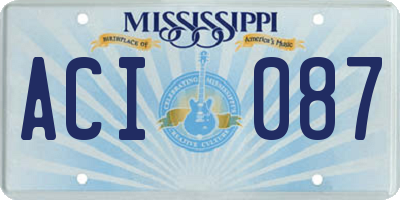 MS license plate ACI087