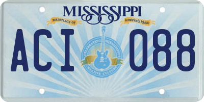 MS license plate ACI088