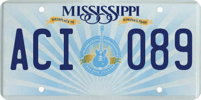 MS license plate ACI089