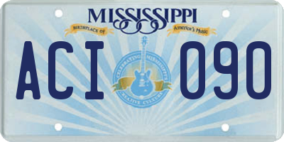MS license plate ACI090