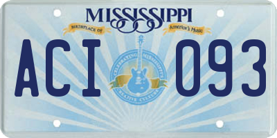 MS license plate ACI093