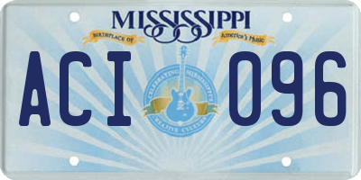 MS license plate ACI096