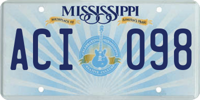 MS license plate ACI098