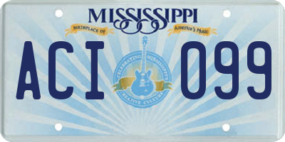 MS license plate ACI099