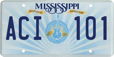 MS license plate ACI101