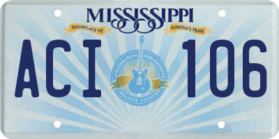 MS license plate ACI106