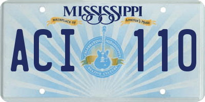 MS license plate ACI110