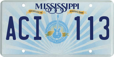 MS license plate ACI113