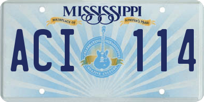 MS license plate ACI114